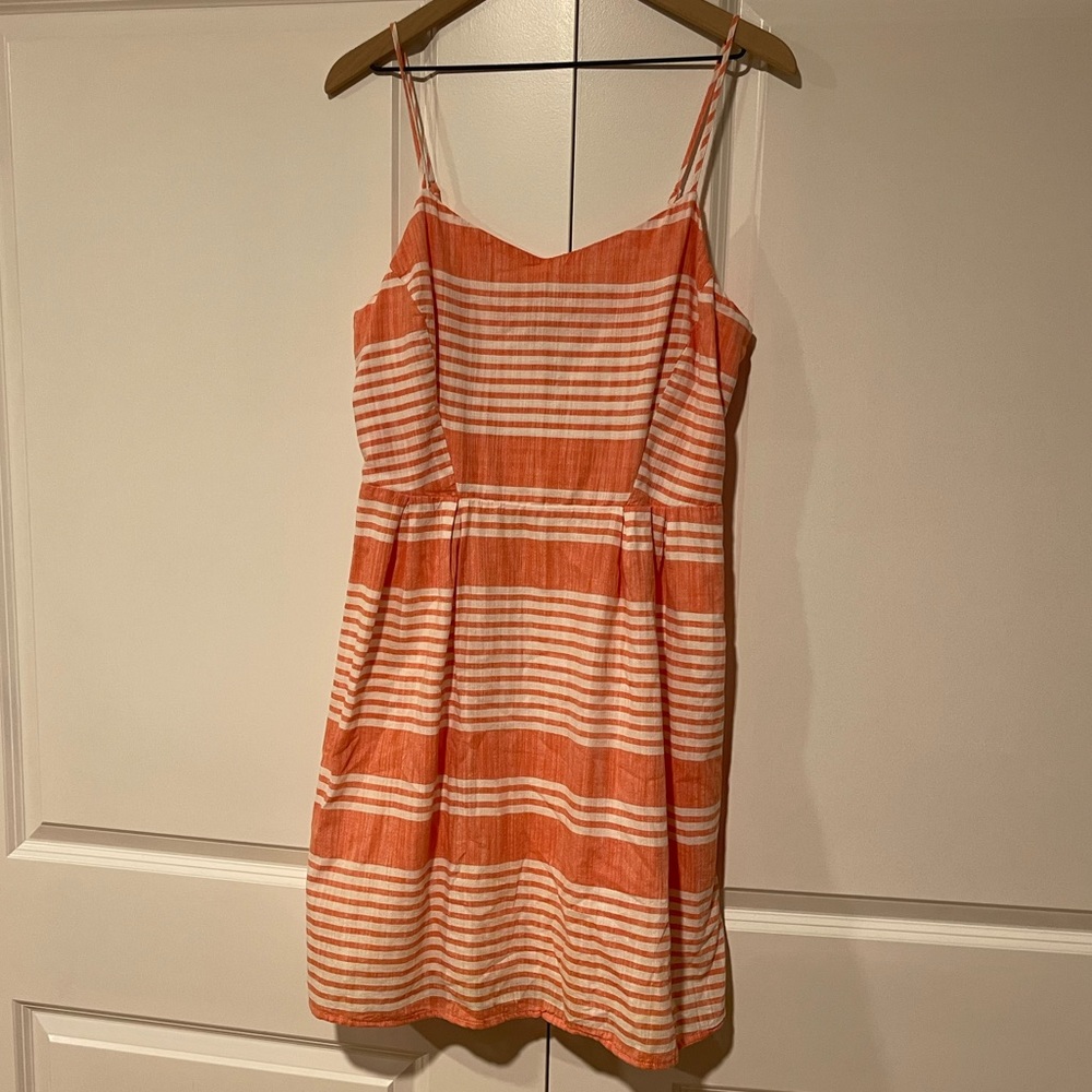 Pink and white striped dress